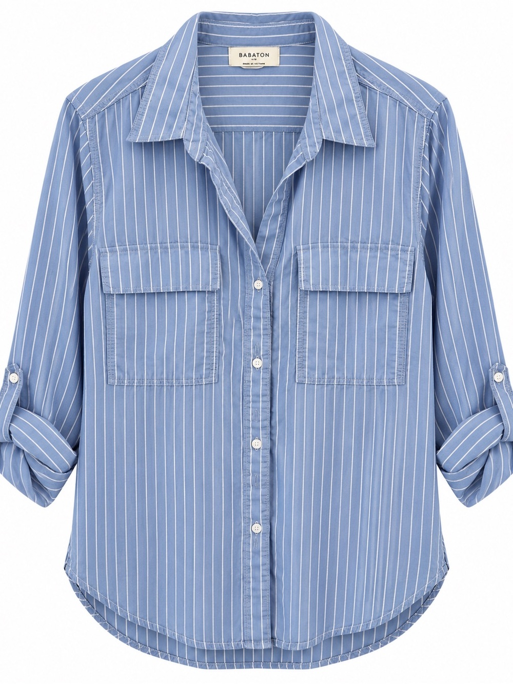Babaton Blue Pinstripe Button-Down Shirt